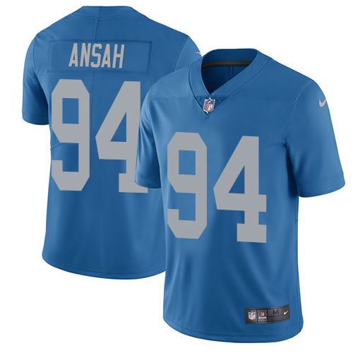 Nike Lions #94 Ziggy Ansah Blue Throwback Men's Stitched NFL Vapor Untouchable Limited Jersey
